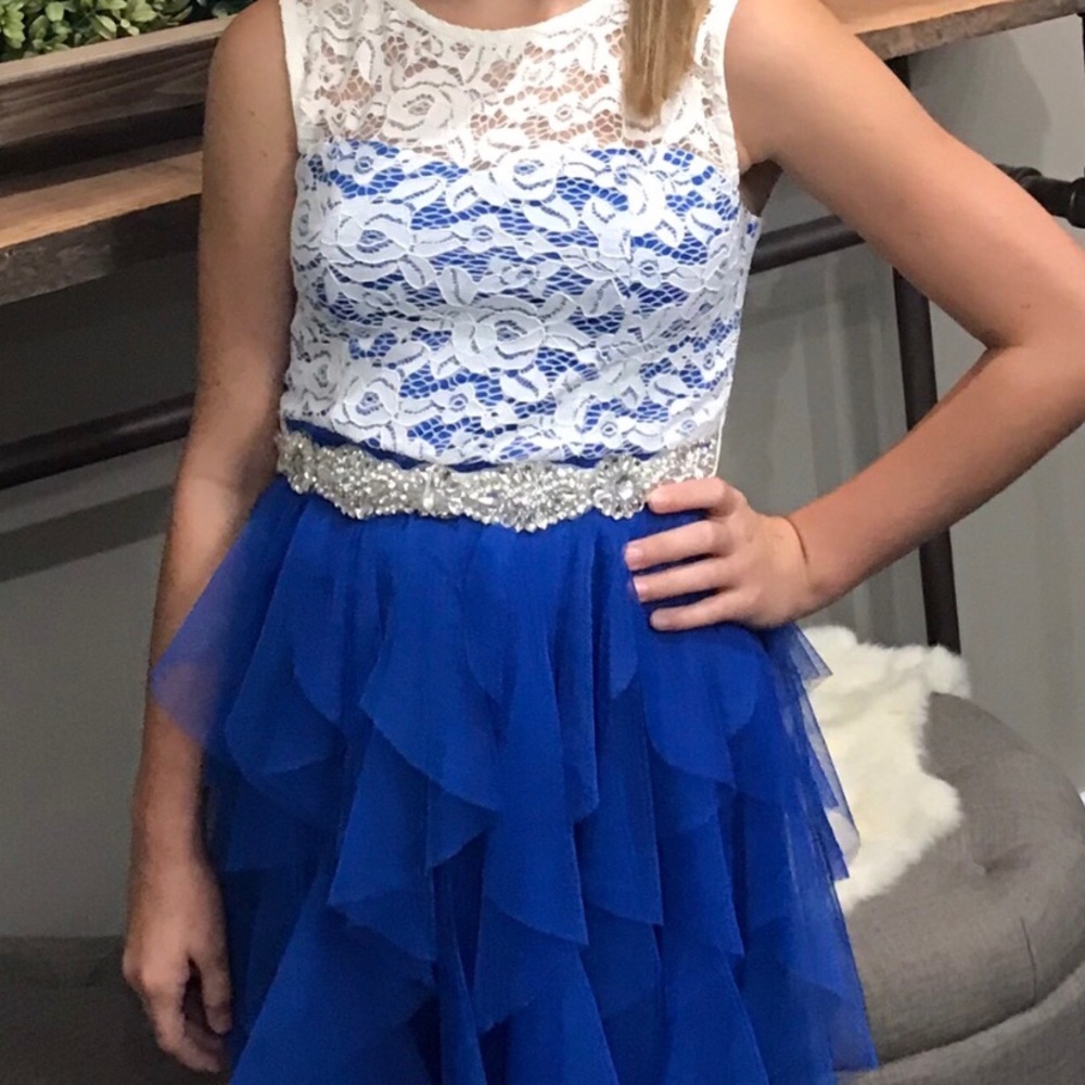 Girls party dress blue size 10